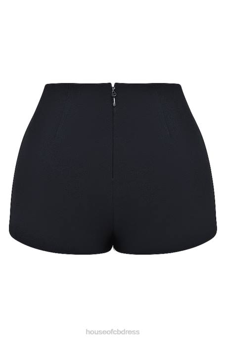 House of CB Tahni Black High Waisted Shorts Clothing 4H6N857