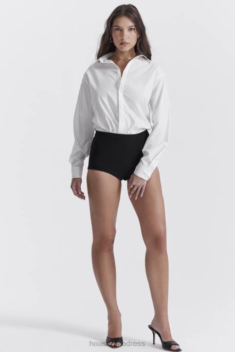 House of CB Tahni Black High Waisted Shorts Clothing 4H6N857