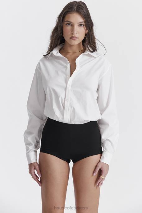 House of CB Tahni Black High Waisted Shorts Clothing 4H6N857
