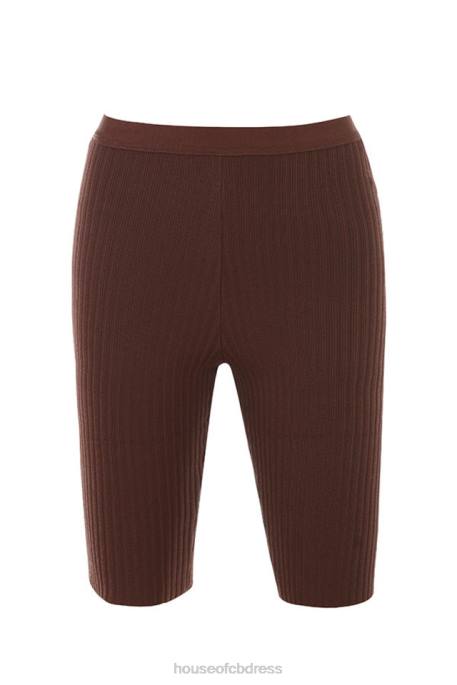 House of CB Verona Chocolate Bandage Cycle Shorts Clothing 4H6N980