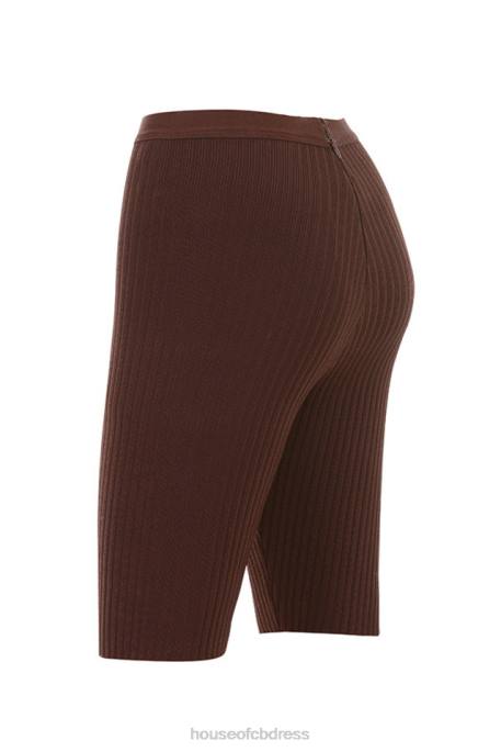 House of CB Verona Chocolate Bandage Cycle Shorts Clothing 4H6N980
