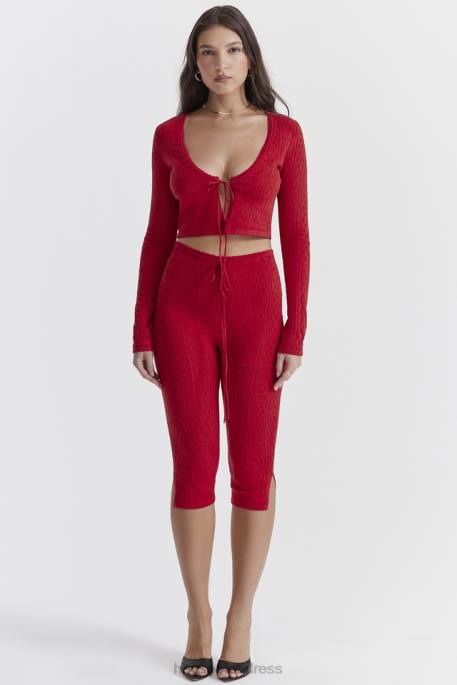House of CB Abigail Cherry Knit Capri Trousers Clothing 4H6N860