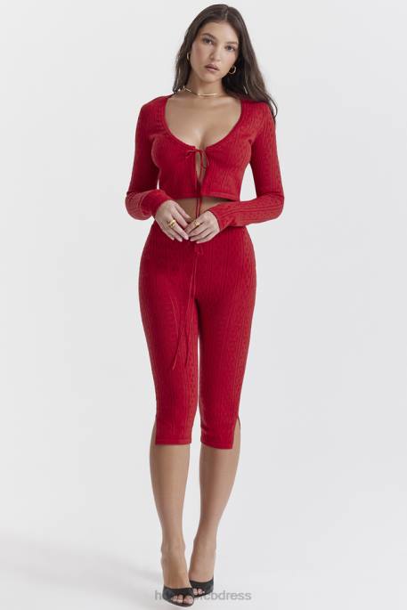 House of CB Abigail Cherry Knit Capri Trousers Clothing 4H6N860