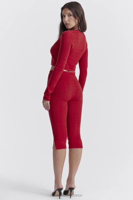 House of CB Abigail Cherry Knit Capri Trousers Clothing 4H6N860