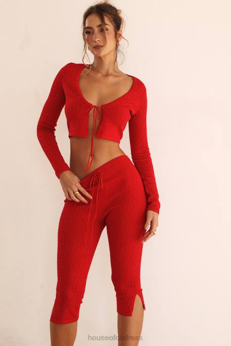 House of CB Abigail Cherry Knit Capri Trousers Clothing 4H6N860