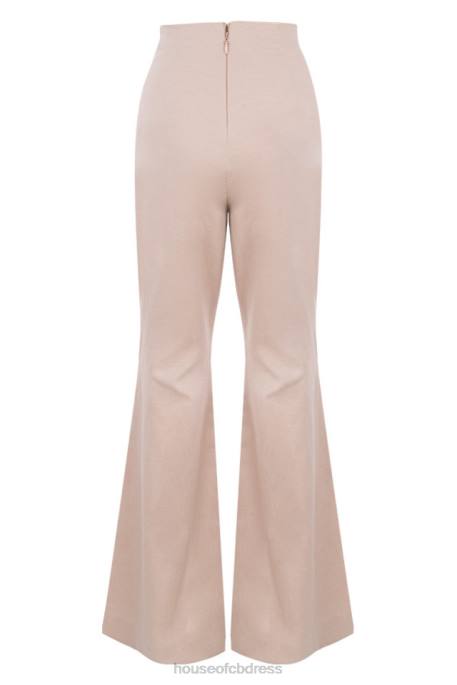 House of CB Alesha Beige Tencel Linen Trousers Clothing 4H6N1013