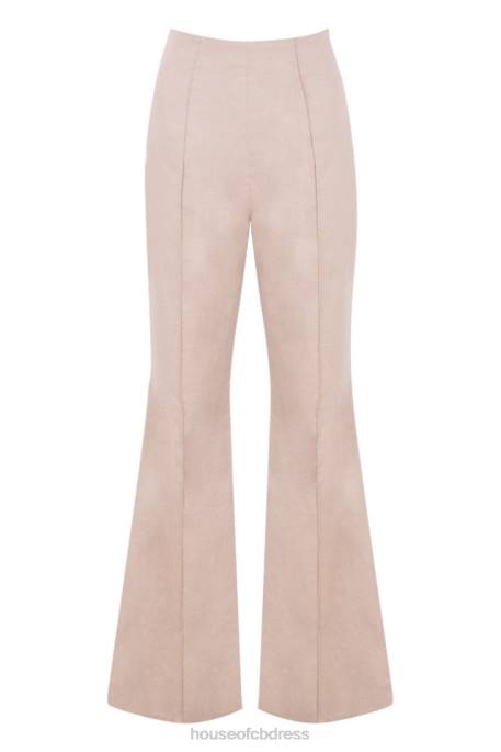 House of CB Alesha Beige Tencel Linen Trousers Clothing 4H6N1013