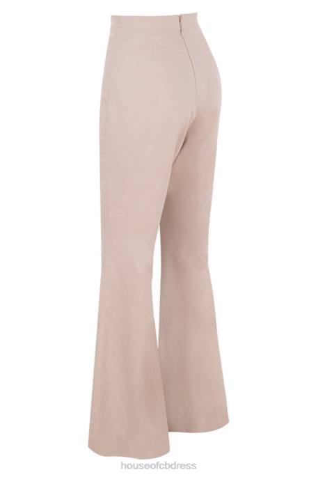 House of CB Alesha Beige Tencel Linen Trousers Clothing 4H6N1013