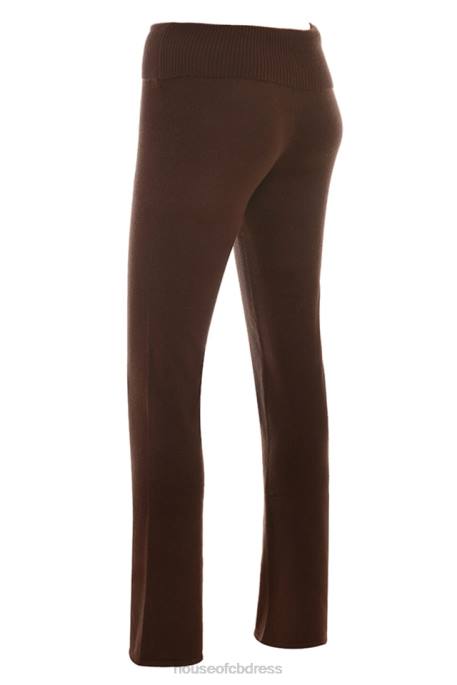 House of CB Ama Chocolate Cashmere Blend Trousers Clothing 4H6N826
