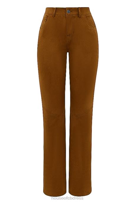 House of CB Apollo Tan Vegan Suede Trousers Clothing 4H6N849