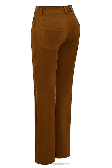 House of CB Apollo Tan Vegan Suede Trousers Clothing 4H6N849