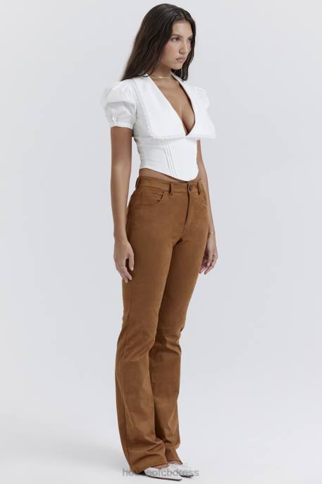 House of CB Apollo Tan Vegan Suede Trousers Clothing 4H6N849