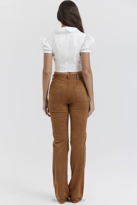 House of CB Apollo Tan Vegan Suede Trousers Clothing 4H6N849