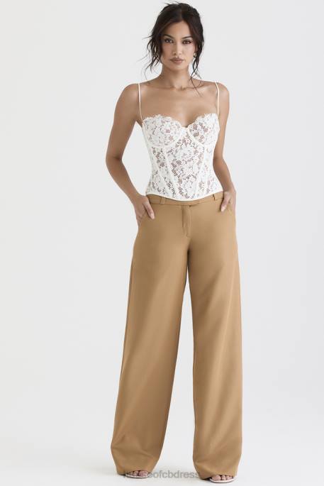 House of CB Cameron Caramel Relaxed Tailored Trousers Clothing 4H6N907