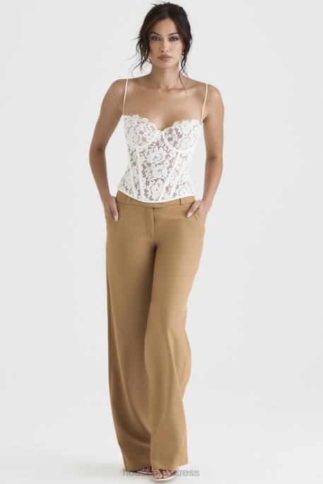 House of CB Cameron Caramel Relaxed Tailored Trousers Clothing 4H6N907