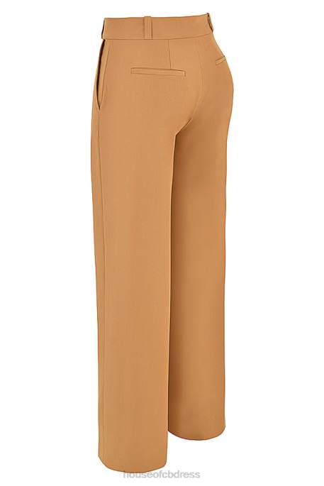 House of CB Cameron Caramel Relaxed Tailored Trousers Clothing 4H6N907
