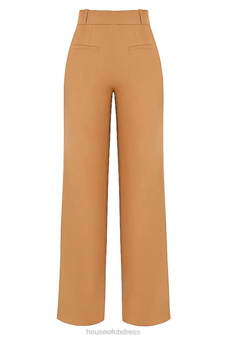 House of CB Cameron Caramel Relaxed Tailored Trousers Clothing 4H6N907
