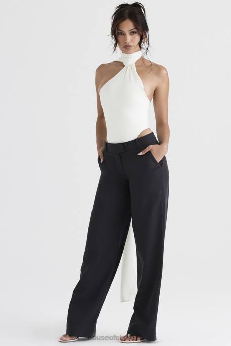 House of CB Cameron Grey Loose Fit Trousers Clothing 4H6N906