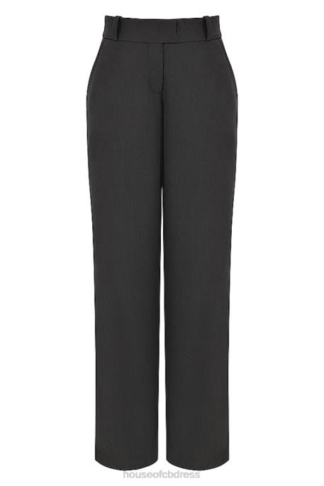 House of CB Cameron Grey Loose Fit Trousers Clothing 4H6N906