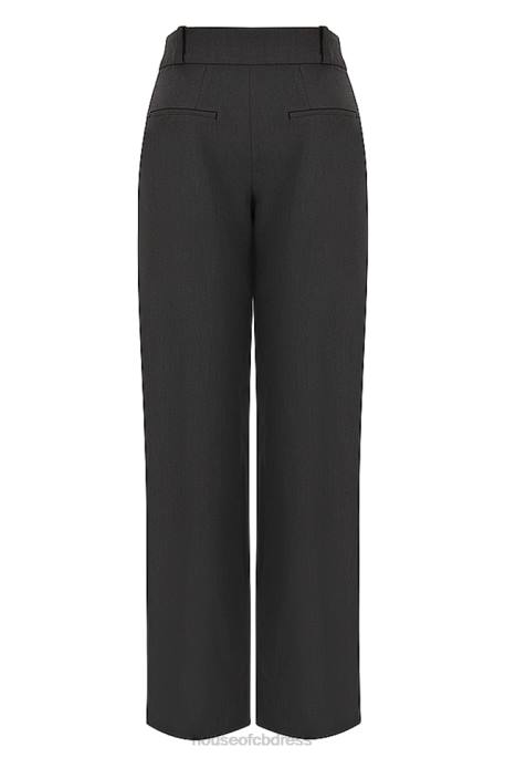 House of CB Cameron Grey Loose Fit Trousers Clothing 4H6N906