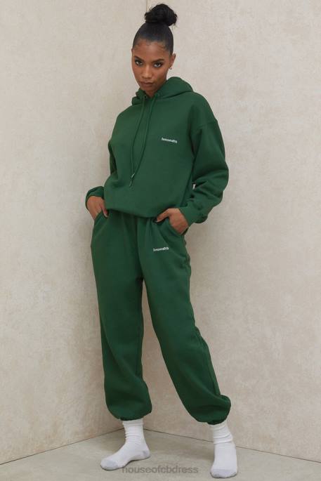 House of CB Cloud Green Brushback Jogging Trousers Clothing 4H6N1004