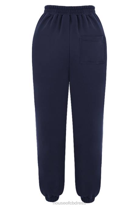 House of CB Cloud Navy Brushback Jogging Trousers Clothing 4H6N997