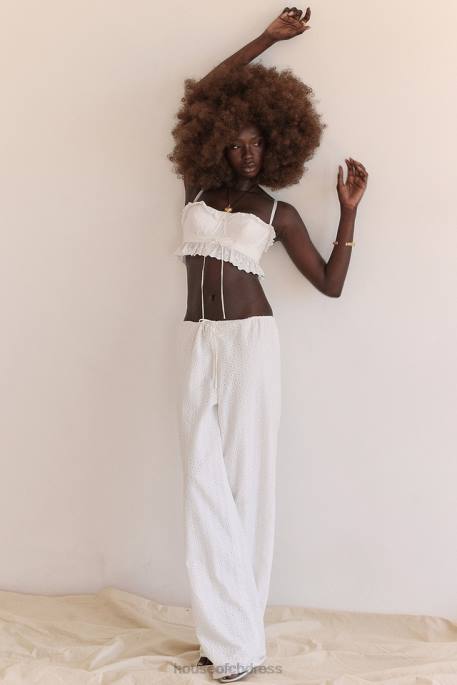 House of CB Frankie White Broderie Anglais Trousers Clothing 4H6N859