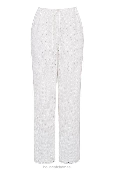 House of CB Frankie White Broderie Anglais Trousers Clothing 4H6N859