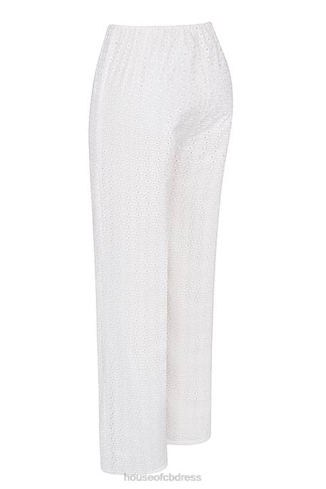House of CB Frankie White Broderie Anglais Trousers Clothing 4H6N859