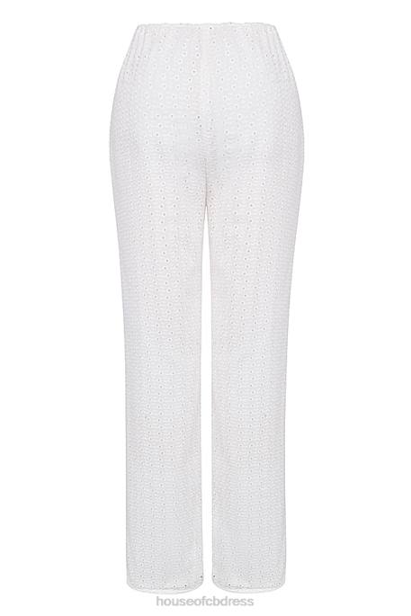 House of CB Frankie White Broderie Anglais Trousers Clothing 4H6N859