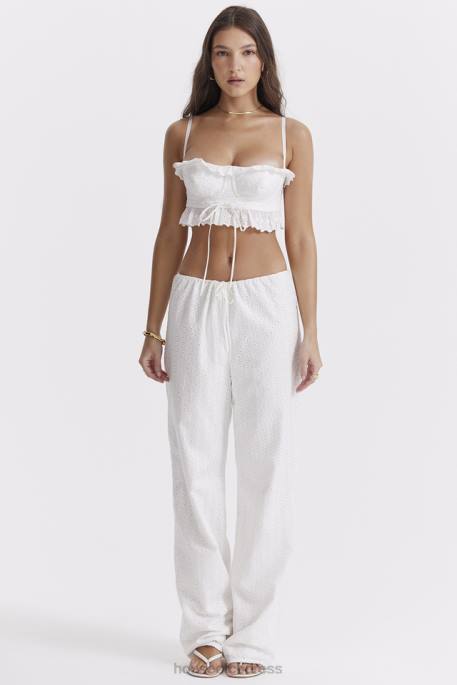 House of CB Frankie White Broderie Anglais Trousers Clothing 4H6N859