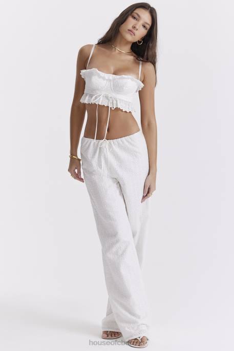 House of CB Frankie White Broderie Anglais Trousers Clothing 4H6N859
