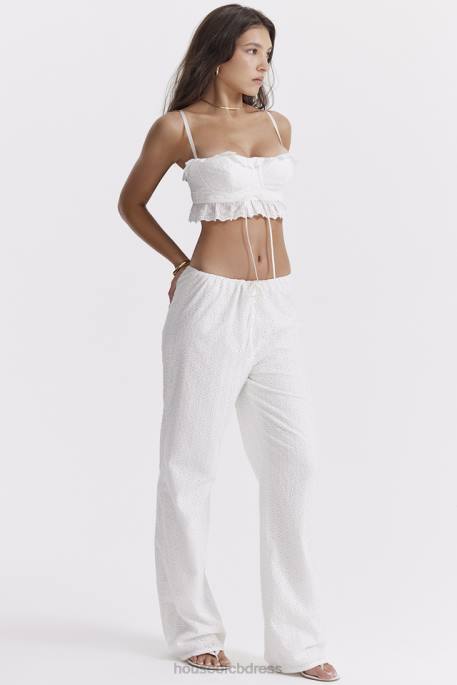 House of CB Frankie White Broderie Anglais Trousers Clothing 4H6N859