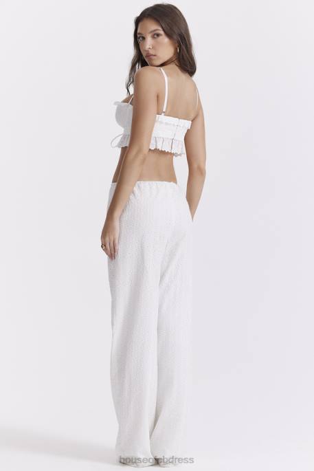 House of CB Frankie White Broderie Anglais Trousers Clothing 4H6N859