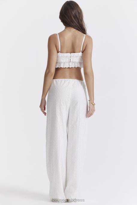 House of CB Frankie White Broderie Anglais Trousers Clothing 4H6N859