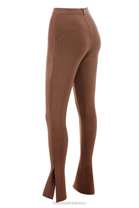 House of CB Gloriette Chocolate High Waisted Bandage Trousers Clothing 4H6N966