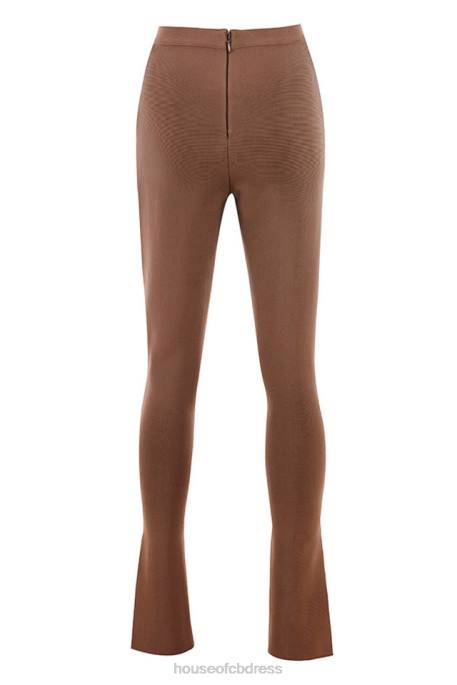 House of CB Gloriette Chocolate High Waisted Bandage Trousers Clothing 4H6N966