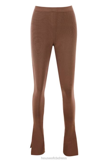 House of CB Gloriette Chocolate High Waisted Bandage Trousers Clothing 4H6N966
