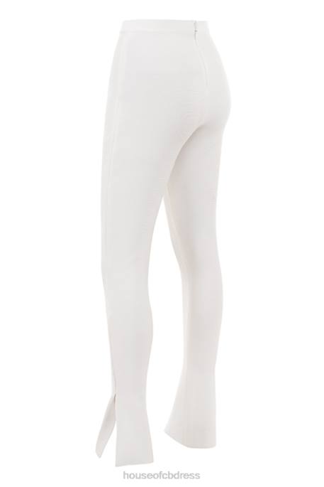 House of CB Gloriette White High Waisted Bandage Trousers Clothing 4H6N964