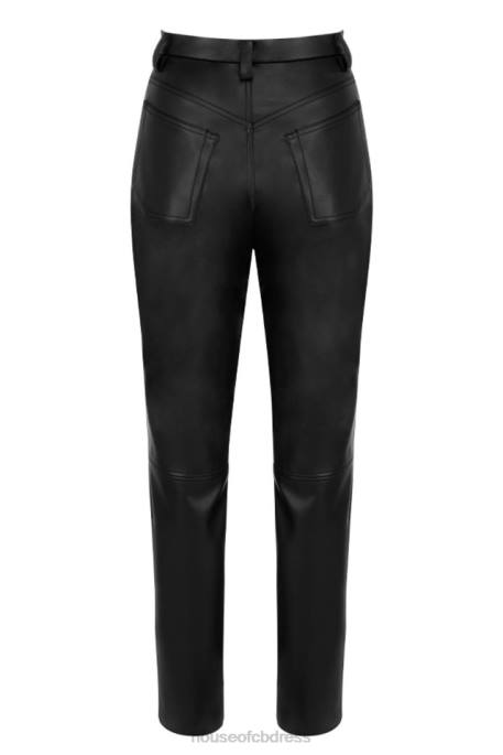 House of CB Inaya Black Stretch Vegan Leather Trousers Clothing 4H6N1023