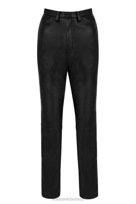 House of CB Inaya Black Stretch Vegan Leather Trousers Clothing 4H6N1023