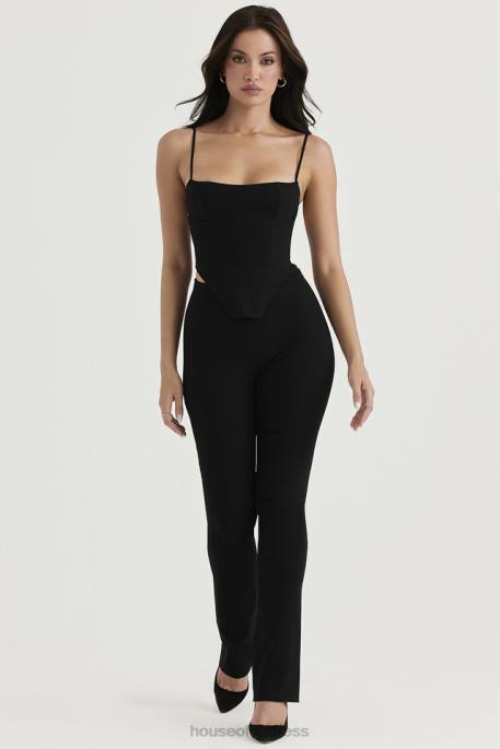 House of CB Laurel Black High Waisted Trousers Clothing 4H6N897