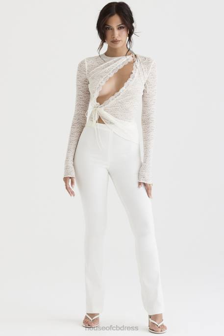 House of CB Laurel Ivory High Waisted Trousers Clothing 4H6N910