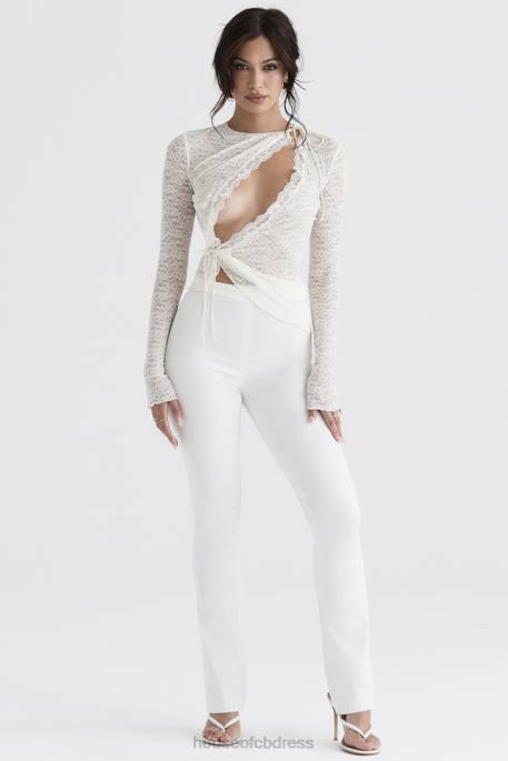 House of CB Laurel Ivory High Waisted Trousers Clothing 4H6N910