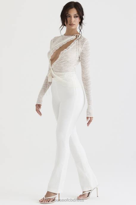 House of CB Laurel Ivory High Waisted Trousers Clothing 4H6N910