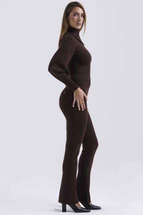 House of CB Nereida Chocolate Cashmere Blend Trousers Clothing 4H6N827