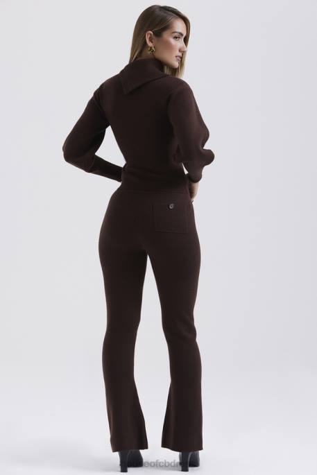 House of CB Nereida Chocolate Cashmere Blend Trousers Clothing 4H6N827