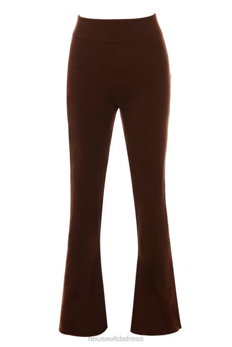 House of CB Nereida Chocolate Cashmere Blend Trousers Clothing 4H6N827