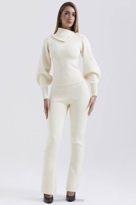 House of CB Nereida Cream Cashmere Blend Trousers Clothing 4H6N828