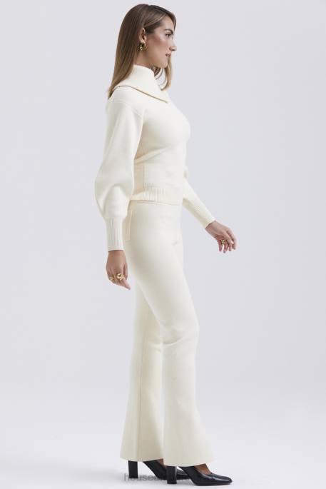 House of CB Nereida Cream Cashmere Blend Trousers Clothing 4H6N828